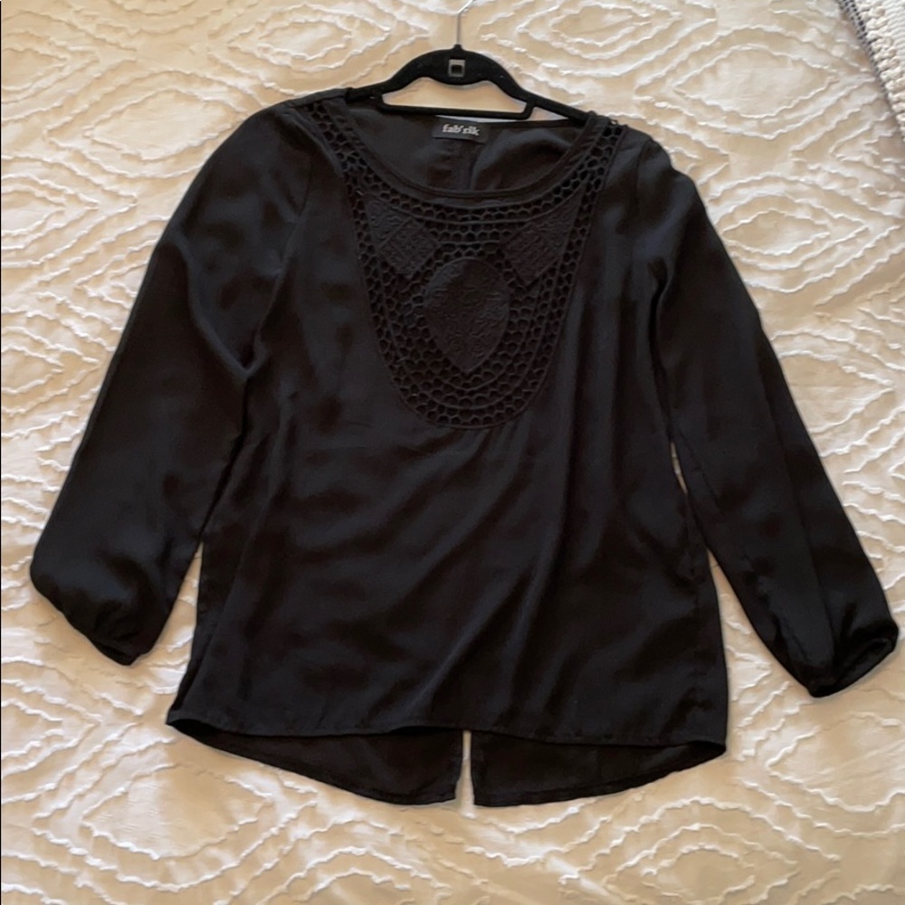 Fabrik black blouse with cut out detail